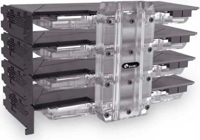 Alt view image 2 of 5 - Bykski Quad GPU 40mm SLI/CF Connection Bridge Module Version 3 - Frosted (L4-4WAY)