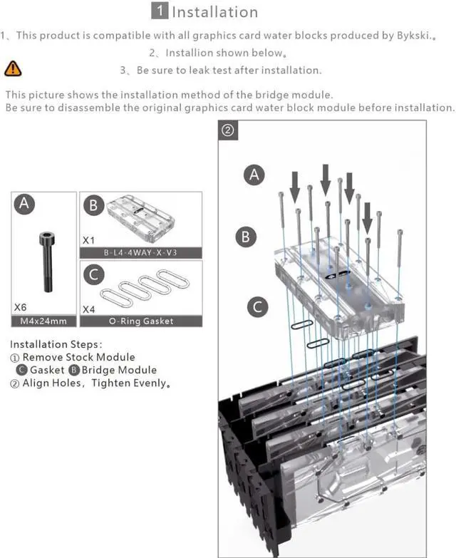 Alt view image 3 of 5 - Bykski Quad GPU 40mm SLI/CF Connection Bridge Module Version 3 - Frosted (L4-4WAY)