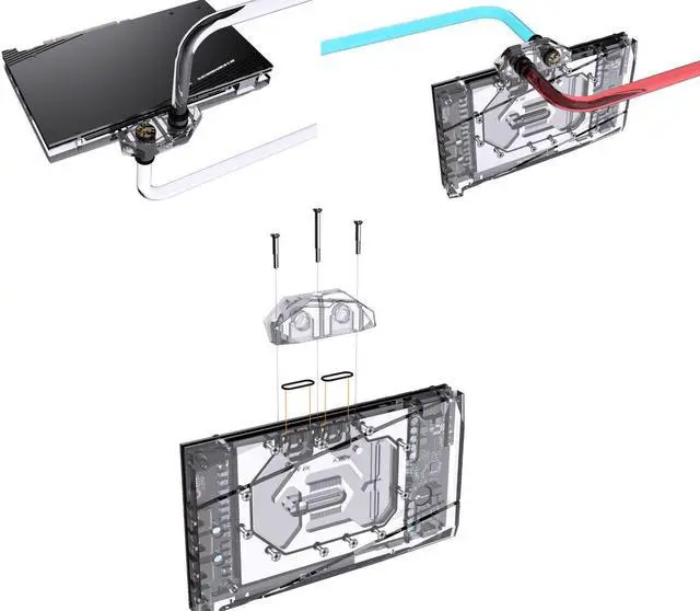 Alt view image 4 of 6 - Bykski GPU Low Profile / Mini Connection Upgrade Block - Clear (B-VGA-RET-FEMINI-X)