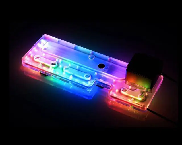 Alt view image 2 of 7 - Bykski Distro Plate For Antec DF600 / DP502 - Frosted PMMA w/ 5v Addressable RGB (5v A-RGB LED) (RGV-ANTEC-DF600-P-F-K)
