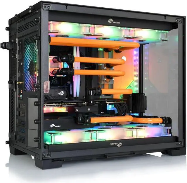 Alt view image 7 of 7 - Bykski Distro Plate For Lian Li PC-O11 w/ MINI/M-ATX Motherboards - PMMA w/ 5v Addressable RGB (RBW) (RGV-LAN-O11MINI-P-K)