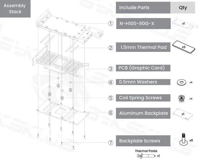 Alt view image 7 of 7 - Bykski Metal/POM GPU Water Block and Backplate For NVIDIA H100 80GB (N-H100-80G-X)