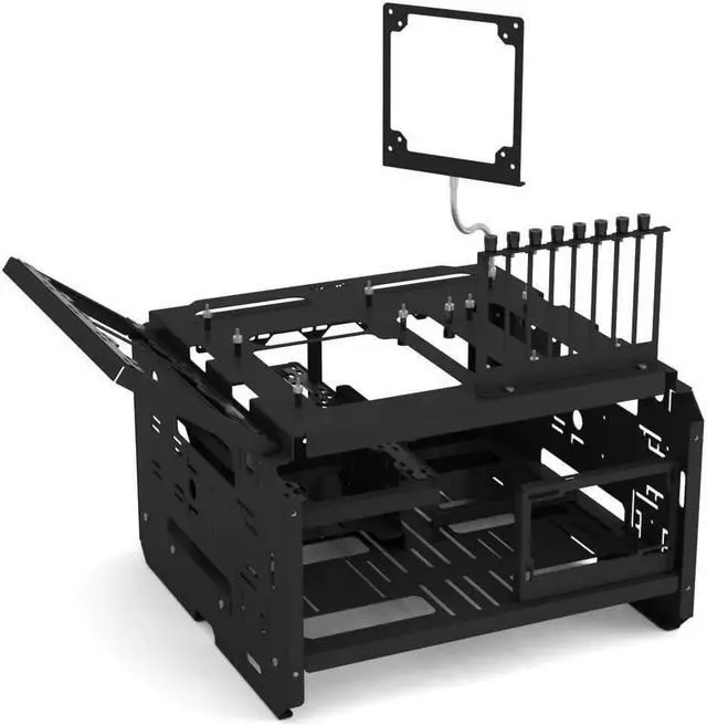 Alt view image 2 of 4 - PrimoChill's Praxis WetBenchSX Pro - Flat Edition - Powdercoated Steel Modular Open Air Computer Test Bench for Watercooling or Air Cooled Components
