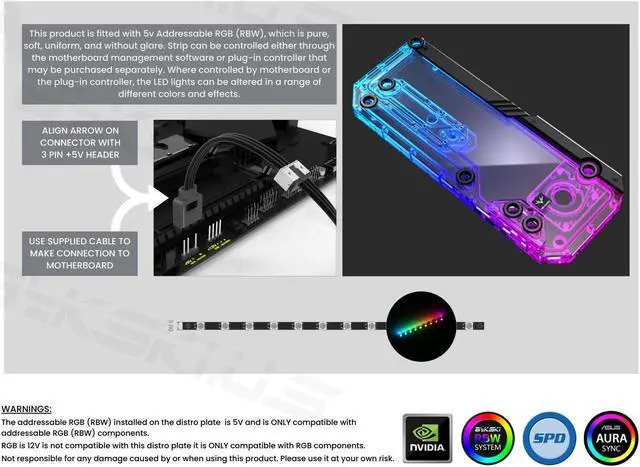 Alt view image 7 of 7 - Granzon Distro Plate For LIAN LI 011 PMMA w/ 5v Addressable RGB(RBW) (GC-LAN-O11-D360)