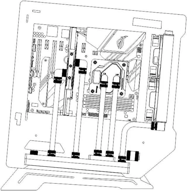 Alt view image 6 of 7 - Bykski Distro Plate For Cougar Avulsion - PMMA w/ 5v Addressable RGB (RBW) (RGV-CG-AVULSION)