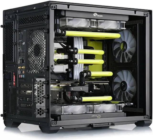 Alt view image 4 of 7 - Bykski Distro Plate For Lian Li O11 Air Mini - PMMA w/ 5v Addressable RGB(RBW) (RGV-LAN-O11AIR-MINI-P-KG)