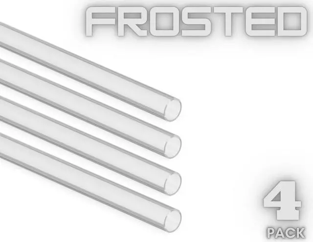 Alt view image 3 of 5 - PrimoChill Frosted 90 Degree Pre-Bent 10mm ID x 14mm OD Rigid PMMA/Acrylic Tube - 200mm x 500mm - 4 Pack