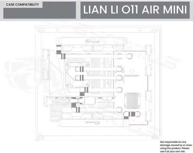 Alt view image 6 of 7 - Bykski Distro Plate For Lian Li O11 Air Mini - PMMA w/ 5v Addressable RGB (RBW) (RGV-LAN-O11AIR-MINI-P-K)