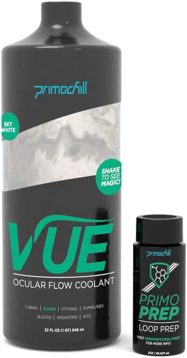 Alt view image 2 of 3 - PrimoChill Vue - Computer WaterCooling Coolant, Visual Flow, Solid/Non-Transparent, Full Protection, PrimoPrep Included, Proudly Made in the USA (32oz/.9L) - Sky White