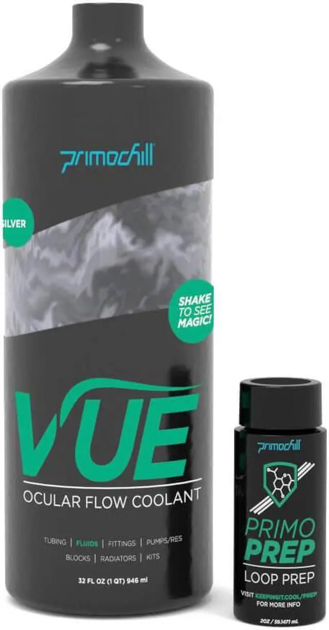 Alt view image 2 of 3 - PrimoChill Vue - Computer WaterCooling Coolant, Visual Flow, Solid/Non-Transparent, Full Protection, PrimoPrep Included, Proudly Made in the USA (32oz/.9L) - Sterling Silver
