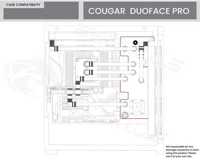 Alt view image 7 of 7 - Bykski Distro Plate For COUGAR DUOFACE PRO - PMMA w/ 5v Addressable RGB(RBW) (RGV-CG-DP-P)