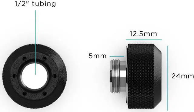 Alt view image 3 of 3 - PrimoChill 1/2in. Rigid RevolverSX Series Fitting - 6 pack