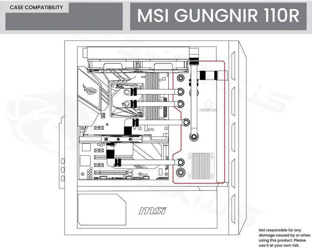 Alt view image 3 of 6 - Bykski Distro Plate For MSI GUNGNIR 110R - PMMA w/ 5v Addressable RGB(RBW) (RGV-MSI-110R-P-K)