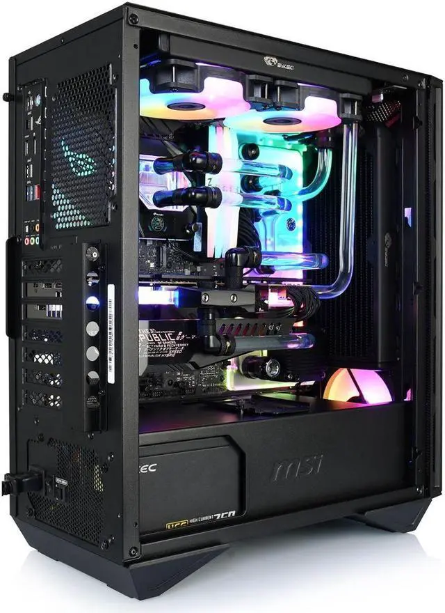 Alt view image 4 of 6 - Bykski Distro Plate For MSI GUNGNIR 110R - PMMA w/ 5v Addressable RGB(RBW) (RGV-MSI-110R-P-K)