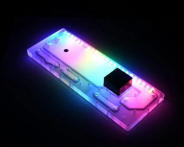 Alt view image 2 of 7 - Bykski Distro Plate For TT VIEW 51 TG ARGB - PMMA w/ 5v Addressable RGB (RBW) (RGV-TT-V51-P-KG)