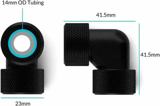 Alt view image 2 of 3 - PrimoChill 14mm Rigid SX 90 Degree Fitting Set