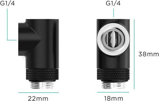 Alt view image 3 of 3 - PrimoChill G 1/4in. Inline Rotary 3-Way SX Female T Adapter