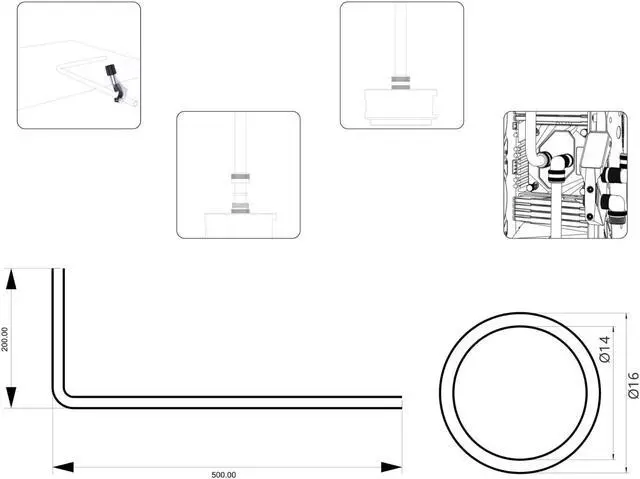 Alt view image 3 of 3 - PrimoChill SX Pre-Bent 14mm ID x 16mm OD Rigid Copper Tube