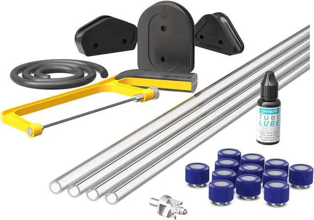 Main image of PrimoChill (Complete Kit) 4x 14mm Acrylic/PMMA Tubes, 12x Metrix SX Fitting, Bending Jig/Kit, Cutter and Finishing Bit