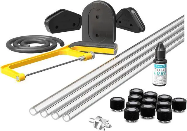 Main image of PrimoChill (Complete Kit) 4x 14mm Acrylic/PMMA Tubes, 12x Metrix SX Fitting, Bending Jig/Kit, Cutter and Finishing Bit