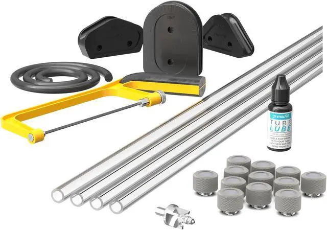 Main image of PrimoChill (Complete Kit) 4x 14mm Acrylic/PMMA Tubes, 12x Metrix SX Fitting, Bending Jig/Kit, Cutter and Finishing Bit