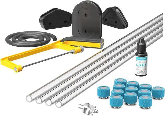 Main image of PrimoChill (Complete Kit) 4x 14mm Acrylic/PMMA Tubes, 12x Metrix SX Fitting, Bending Jig/Kit, Cutter and Finishing Bit