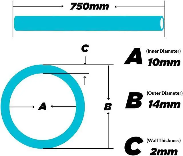 Alt view image 3 of 3 - PrimoChill 10mm ID x 14mm OD Rigid Acrylic/PMMA Tube - 750mm - 4 Pack