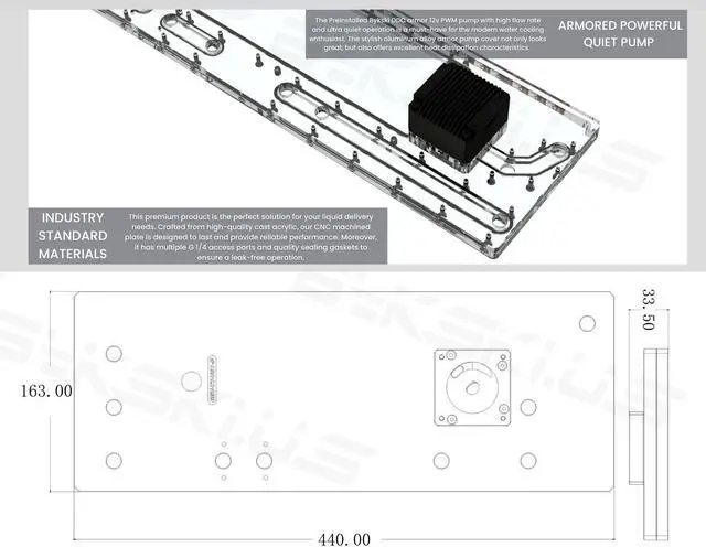 Alt view image 4 of 7 - Bykski Distro Plate For TT VIEW 51 TG ARGB - PMMA w/ 5v Addressable RGB (RBW) (RGV-TT-V51-P-K)