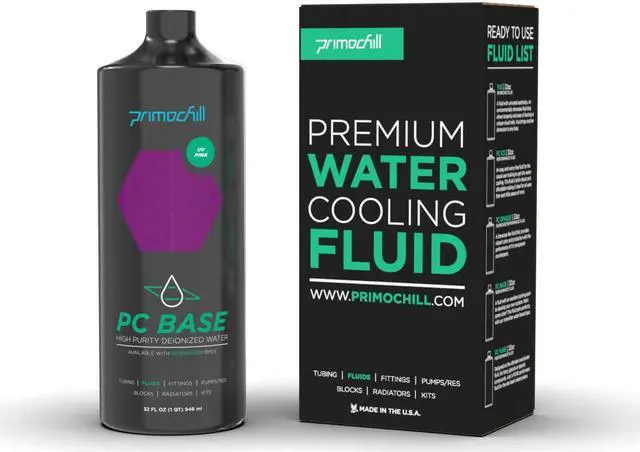 Alt view image 2 of 2 - PrimoChill Base - Computer WaterCooling High Purity Deionized Water, No Protection, Add your Additives/Inhibitors, Proudly Made in The USA (32oz/.9L) - Transparent