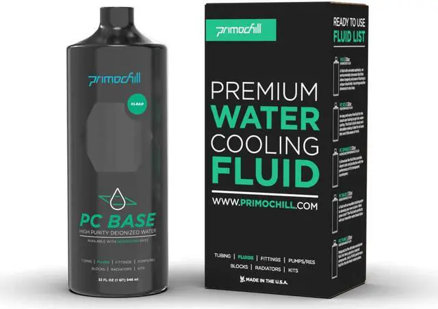 Alt view image 2 of 2 - PrimoChill Base - Computer WaterCooling High Purity Deionized Water, No Protection, Add your Additives/Inhibitors, Proudly Made in The USA (32oz/.9L) - Transparent