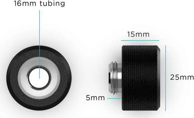 Alt view image 3 of 3 - PrimoChill 16mm OD Rigid SX Fitting - 12 Pack