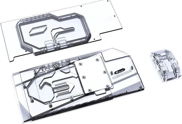 Alt view image 6 of 7 - Bykski Full Coverage GPU Water Block w/ Integrated Active Backplate for MSI RTX 3090 GAMING X TRIO (N-MS3090TRIO-TC)