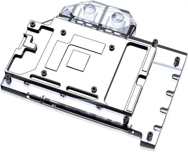 Alt view image 2 of 7 - Bykski Full Coverage GPU Water Block and Backplate For ASUS Dual GeForce RTX 4060 Ti OC 8GB (N-AS4060TIDUAL-X)