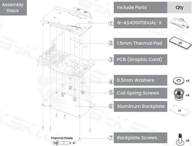 Alt view image 7 of 7 - Bykski Full Coverage GPU Water Block and Backplate For ASUS Dual GeForce RTX 4060 Ti OC 8GB (N-AS4060TIDUAL-X)
