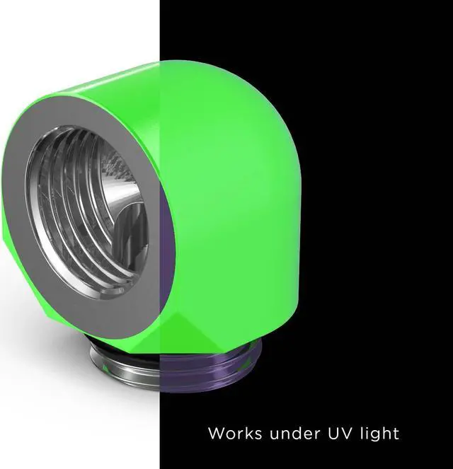 Alt view image 2 of 3 - PrimoChill Male to Female G 1/4in. 90 Degree SX Elbow Fitting