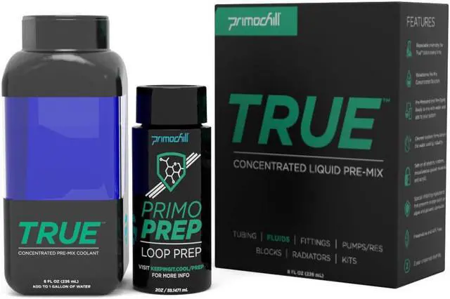 Alt view image 2 of 3 - PrimoChill True - Computer WaterCooling Coolant, Concentrate, Low-Conductive, Transparent, Full Protection, PrimoPrep Included, Proudly Made in the USA (Yields a Gallon of Coolant)