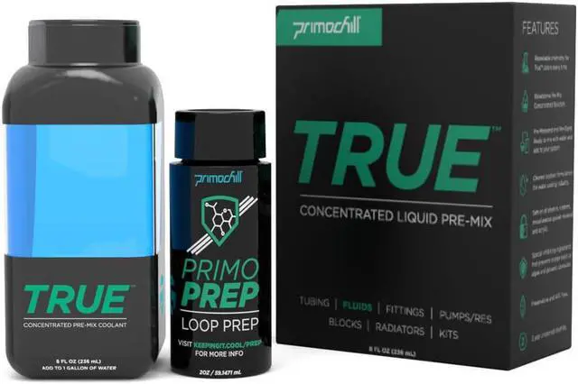 Alt view image 2 of 3 - PrimoChill True - Computer WaterCooling Coolant, Concentrate, Low-Conductive, Transparent, Full Protection, PrimoPrep Included, Proudly Made in the USA (Yields a Gallon of Coolant)