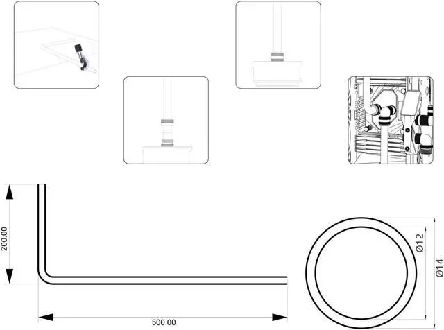Alt view image 3 of 3 - PrimoChill SX Pre-Bent 12mm ID x 14mm OD Rigid Copper Tube