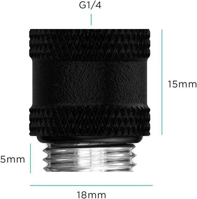 Alt view image 2 of 2 - PrimoChill Male to Female G 1/4in. 15mm SX Extension Coupler