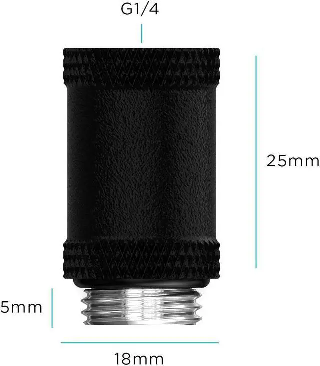 Alt view image 2 of 2 - PrimoChill Male to Female G 1/4in. 25mm SX Extension Coupler