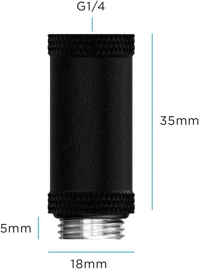 Alt view image 2 of 2 - PrimoChill Male to Female G 1/4in. 35mm SX Extension Coupler