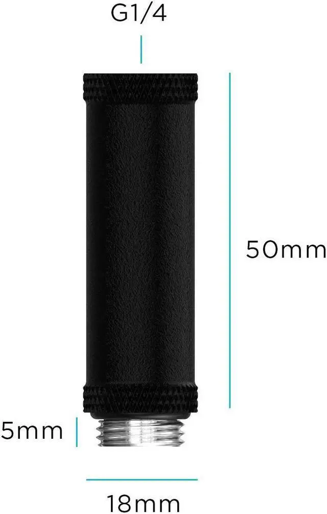 Alt view image 2 of 2 - PrimoChill Male to Female G 1/4in. 50mm SX Extension Coupler