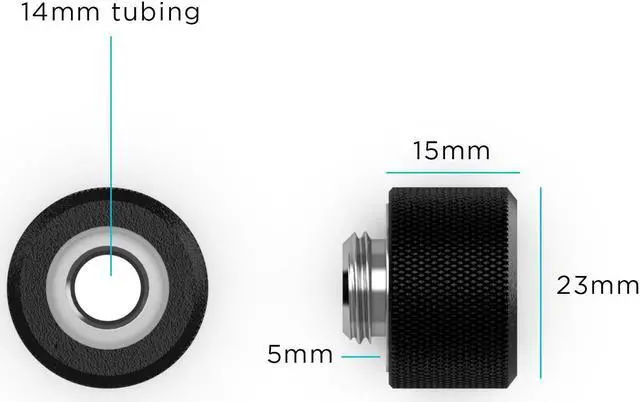 Alt view image 3 of 3 - PrimoChill 14mm OD Rigid SX Fitting - 6 Pack