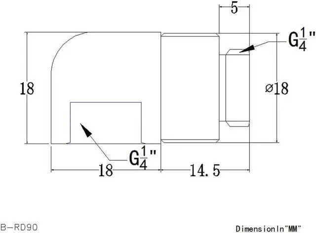 Alt view image 2 of 2 - Bykski G 1/4in. Male to Female 90 Degree Rotary Elbow Fitting (B-RD90-X)