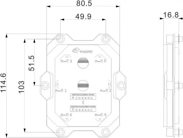Alt view image 3 of 4 - Bykski CPU-SRSP5-X AMD EPYC CPU Water Cooling Block - Full Metal - Nickel Plated - Gray (Socket SP5)