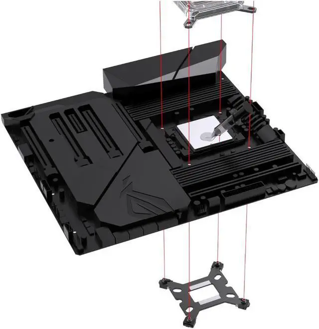 Alt view image 3 of 4 - Bykski Backplate For Intel CPU Blocks - Socket LGA1700 /115X - 12/13th Gen Platform (B-MB1700-BE-V2)