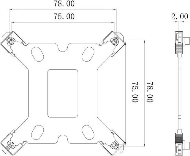 Alt view image 4 of 4 - Bykski Backplate For Intel CPU Blocks - Socket LGA1700 /115X - 12/13th Gen Platform (B-MB1700-BE-V2)