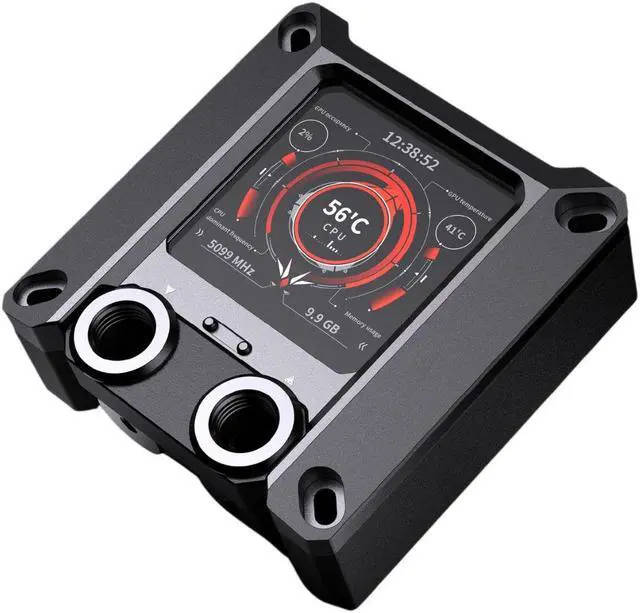 Main image of Granzon GAISC CPU Water Cooling Block w/ Temp Digital Display - Black (For Intel LGA 115x/1200/1700/1800/20xx)