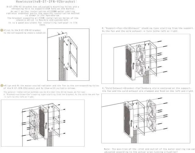 Alt view image 6 of 6 - Bykski Radiator DIY Mounting Bracket - 240mm (B-ST-2FN-V2)