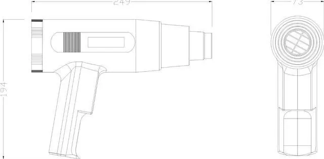 Alt view image 5 of 5 - Bykski Multi-Purpose 1600W Heat Gun - 110V (B-HHDR)